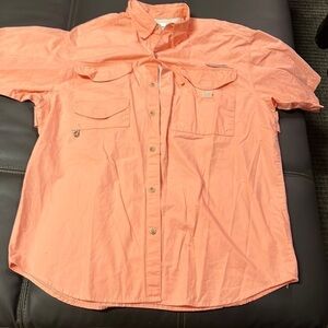 Columbia Men's Casual Button Down Shirt - Peach